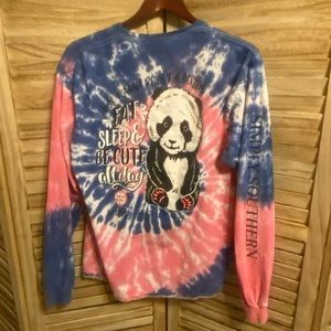 Simply Southern pink and blue tie dye t shirt